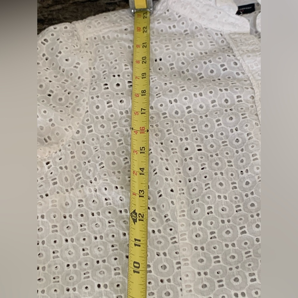 New York & Company White Eyelet Button-Front Shirt - Picture 4 of 11